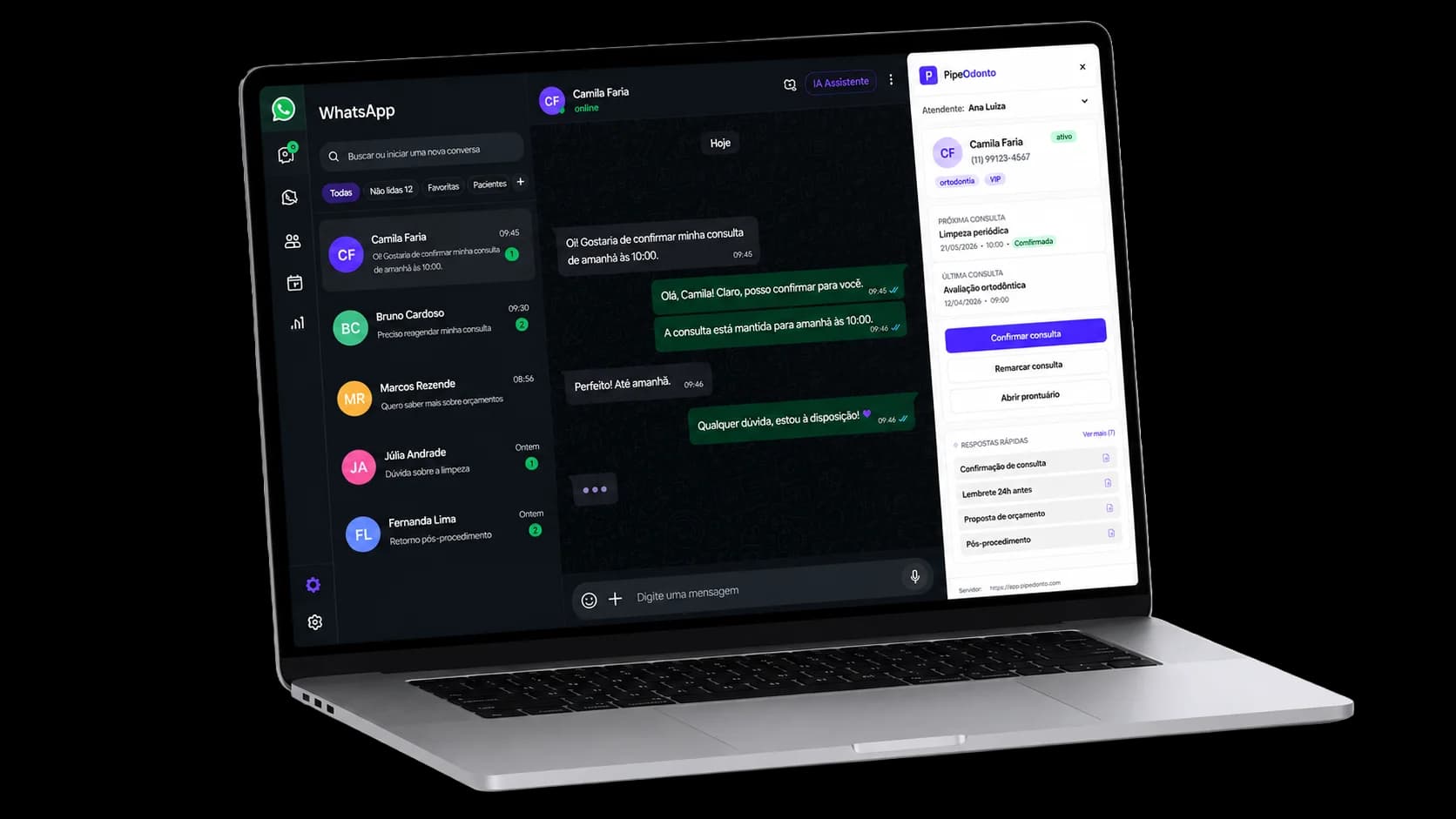 PipeOdonto — Companion WhatsApp no notebook